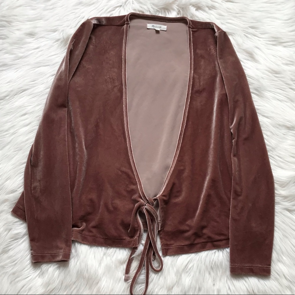 Madewell Velvet Cardigan With Tie